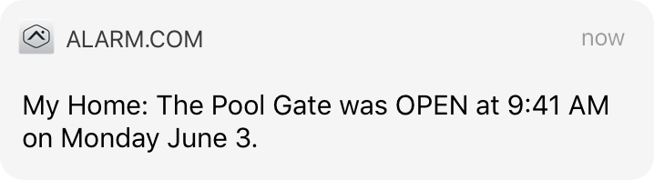 pool gate alarm open